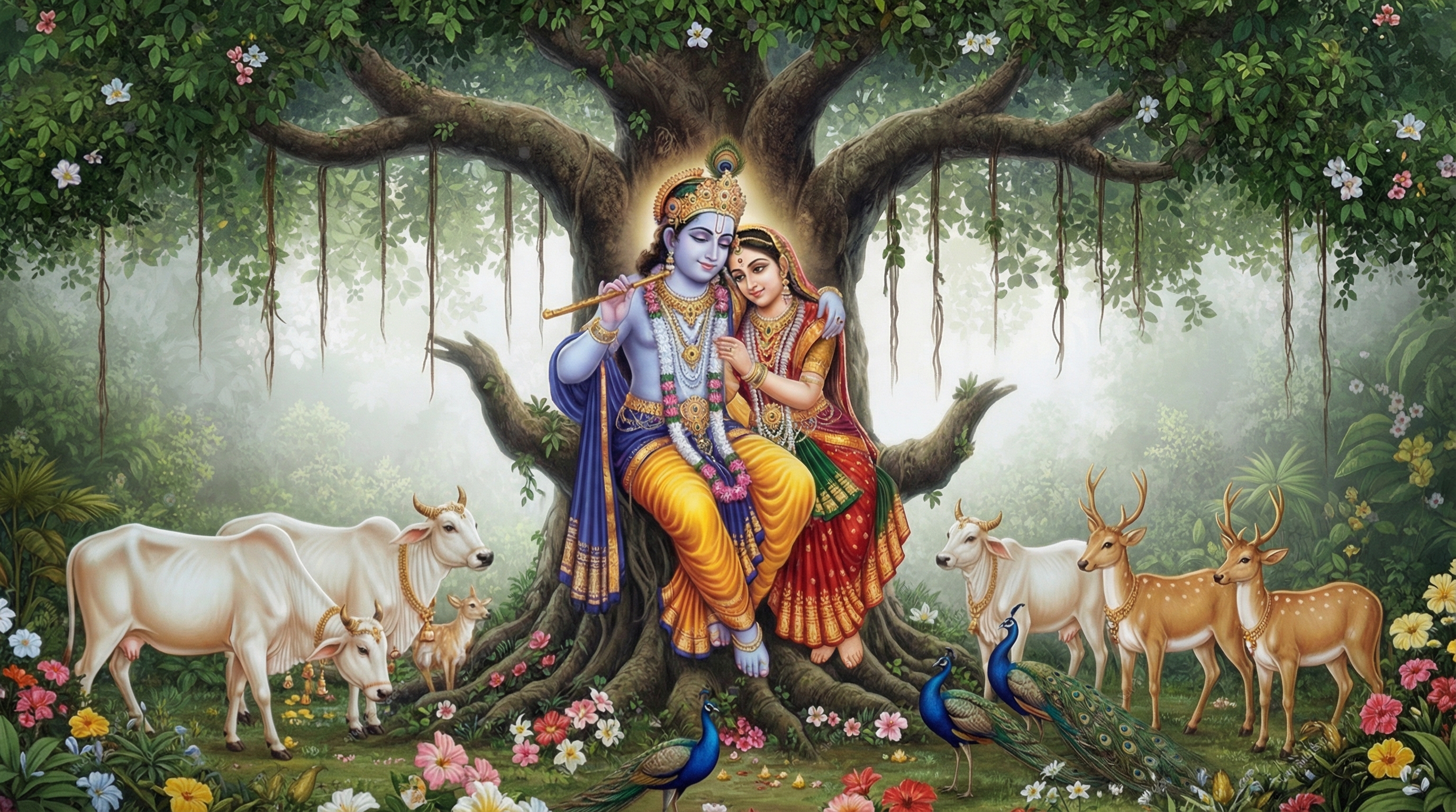 Radha Krishna Under the Kadamba Tree